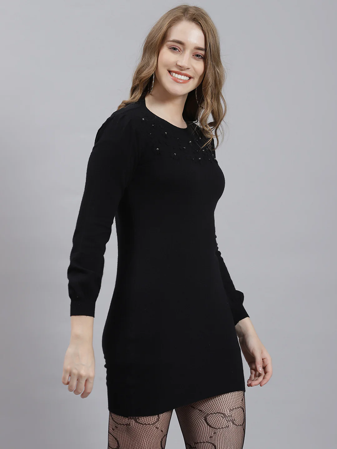 Women Black Plain Top - Image 3