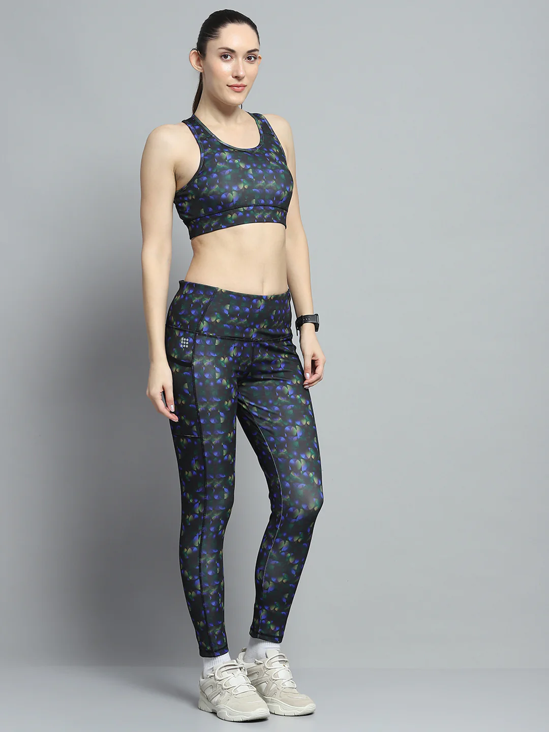 Rock.it Women Black Printed Mock Neck Full Sleeve 3Pc Cords Set - Image 2