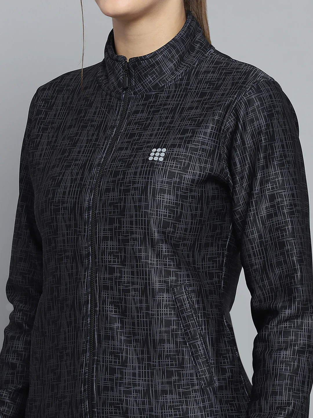 Rock.it Women Black Printed Mock Neck Full Sleeve Tracksuit - Image 6