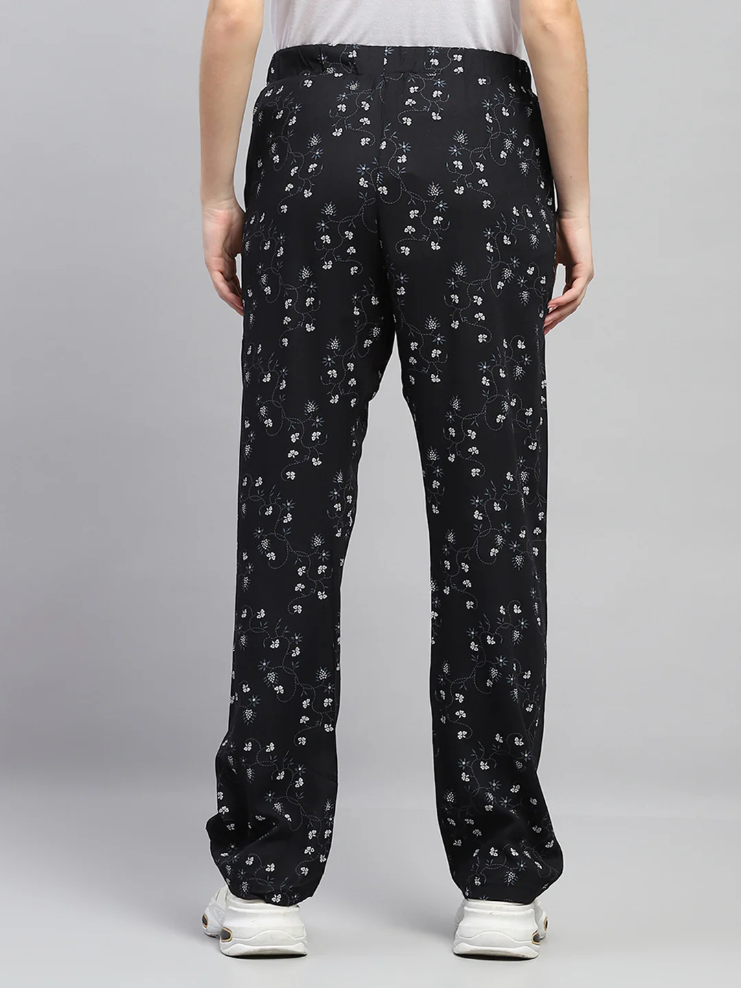 Women Black Printed Regular Fit Lower - Image 5
