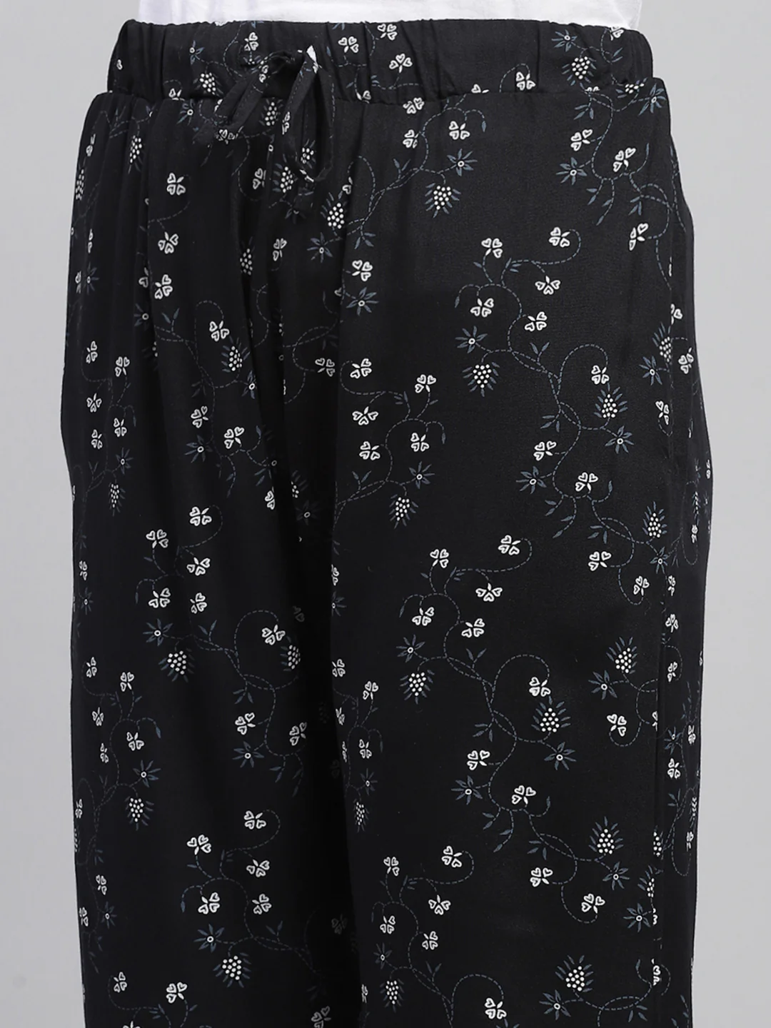 Women Black Printed Regular Fit Lower - Image 6