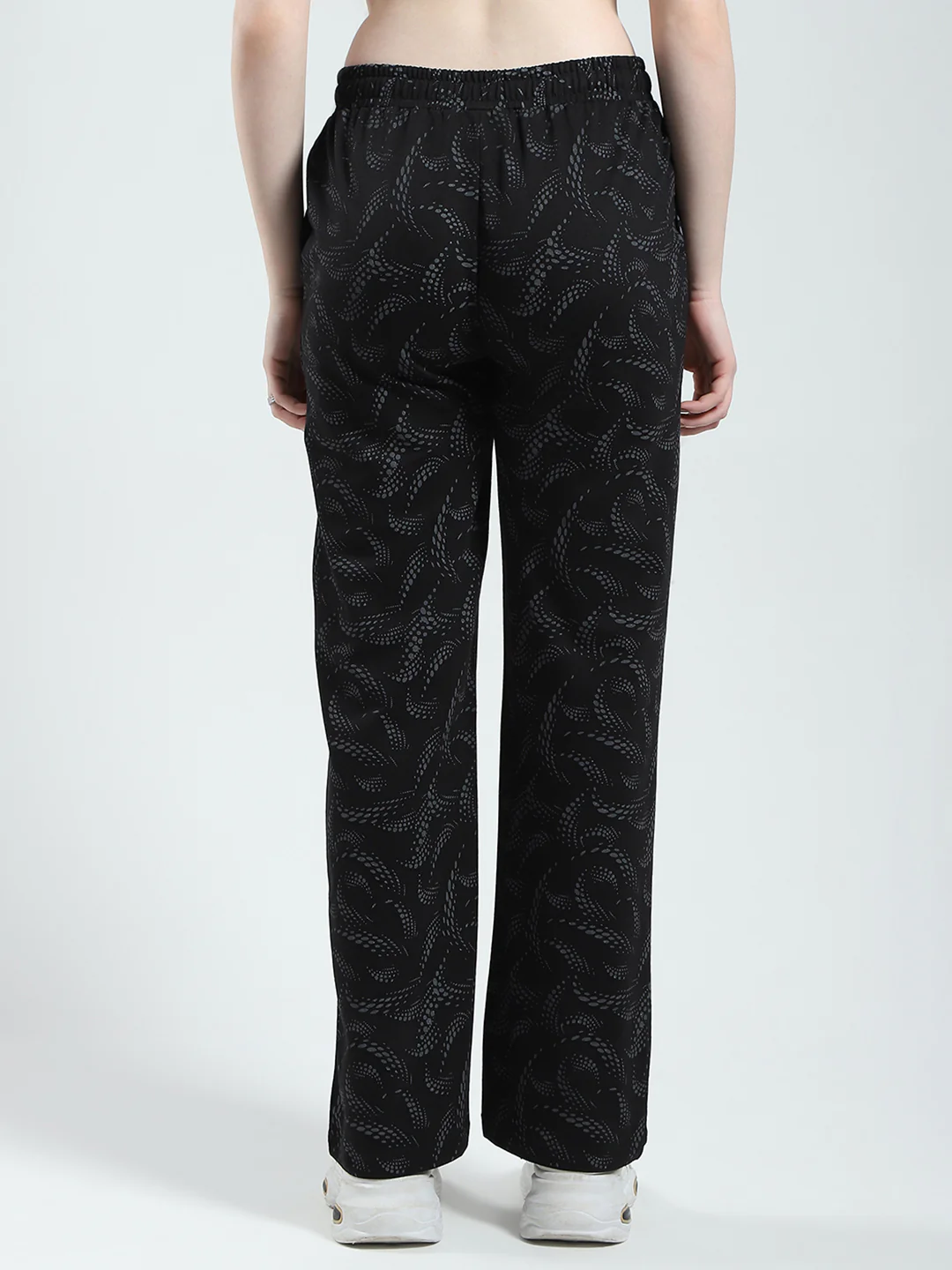 Women Black Printed Regular Fit Lower - Image 5