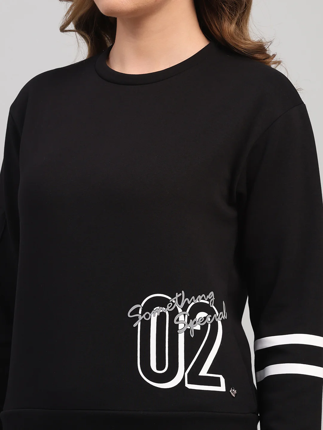 Women Black Printed Round Neck Full Sleeve Cords Set - Image 7
