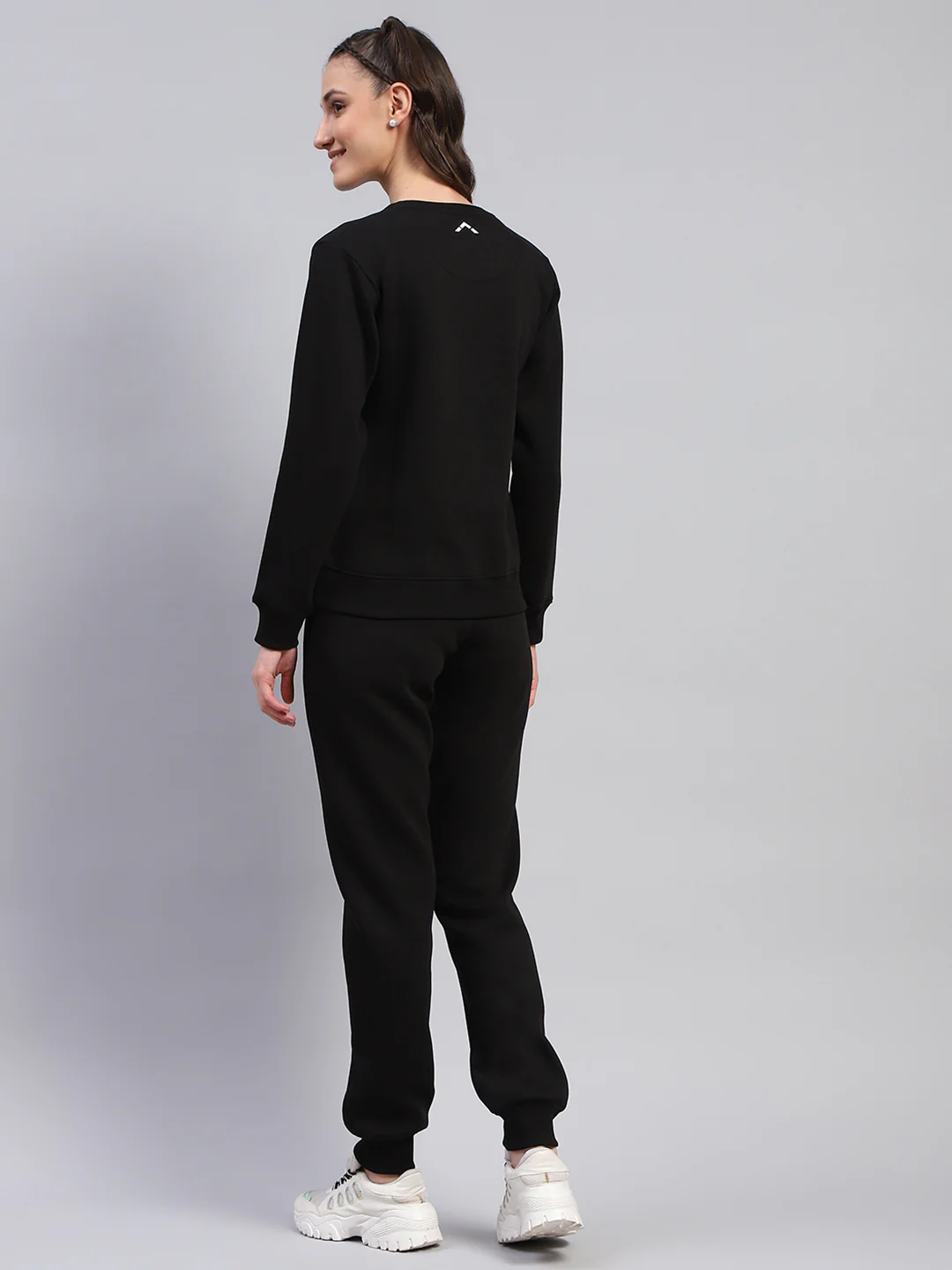 Rock.it Women Black Printed Round Neck Full Sleeve Cords Set - Image 5