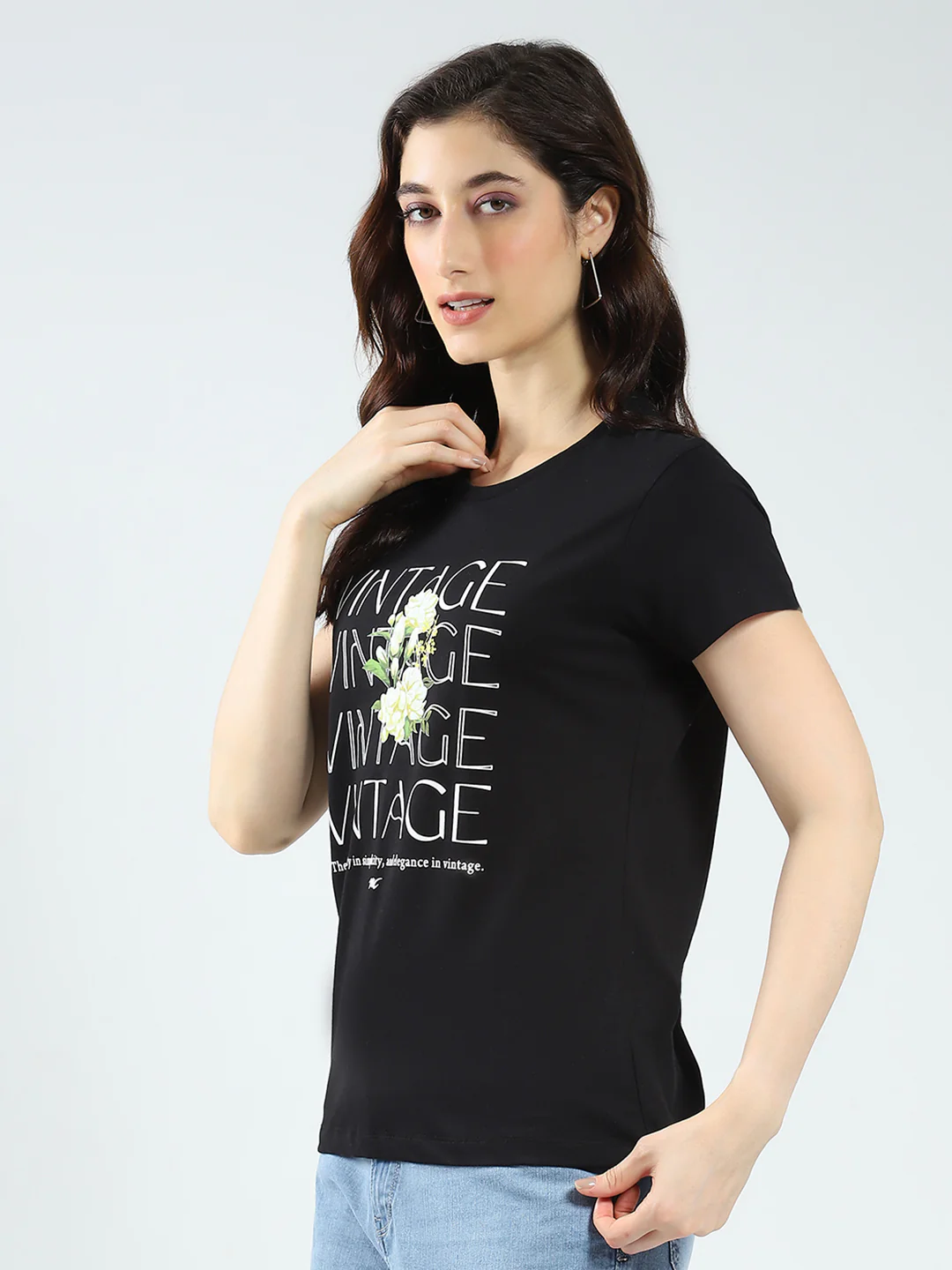 Women Black & Red Printed Round Neck Half Sleeve Top 2Pc Set - Image 5