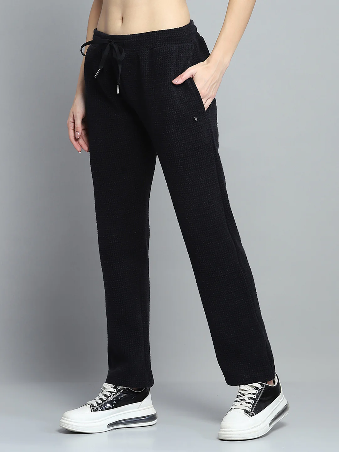 Women Black Self Design Collar Full Sleeve Cords Set - Image 8