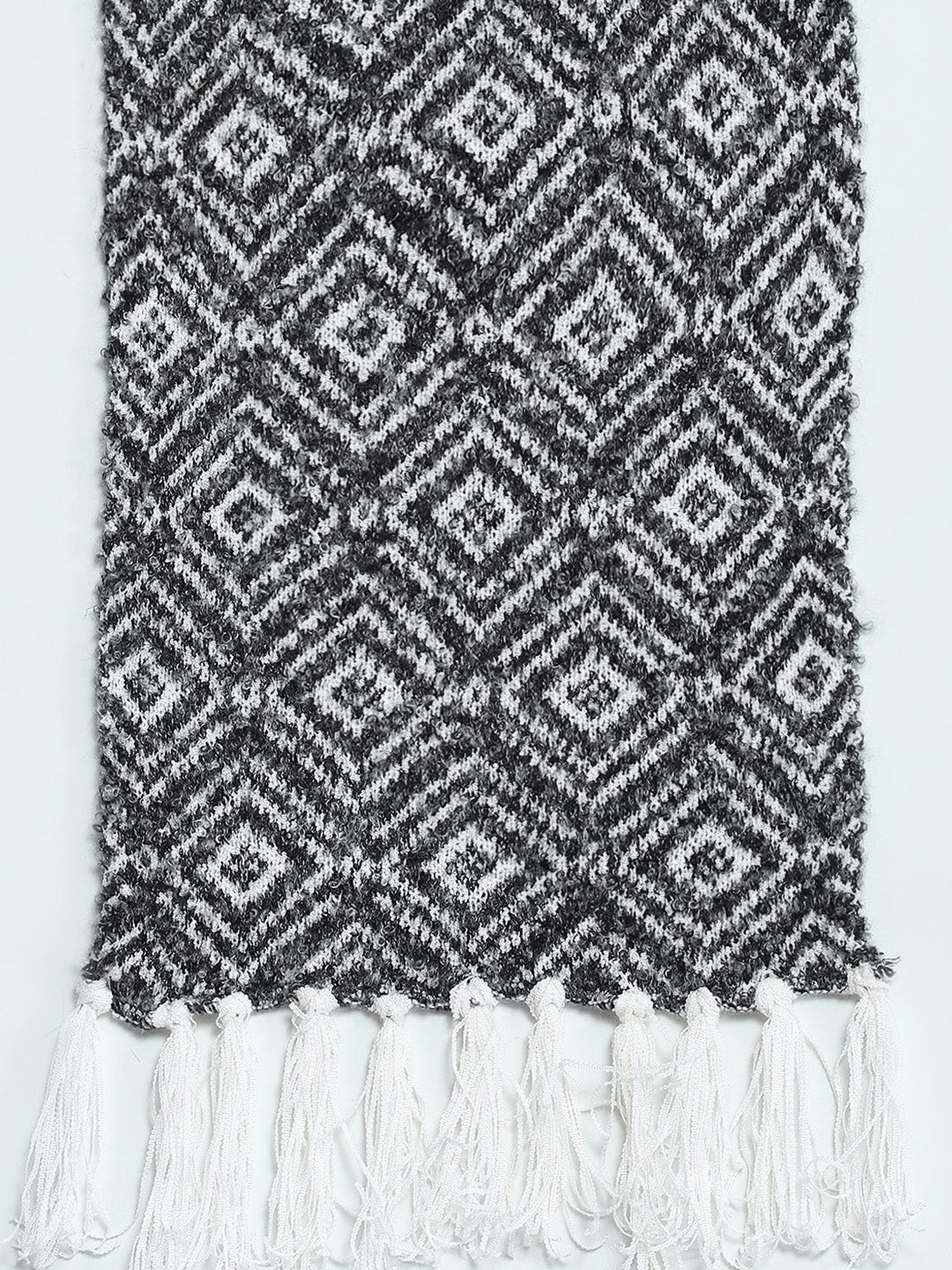 Women Black Self Design Muffler - Image 7