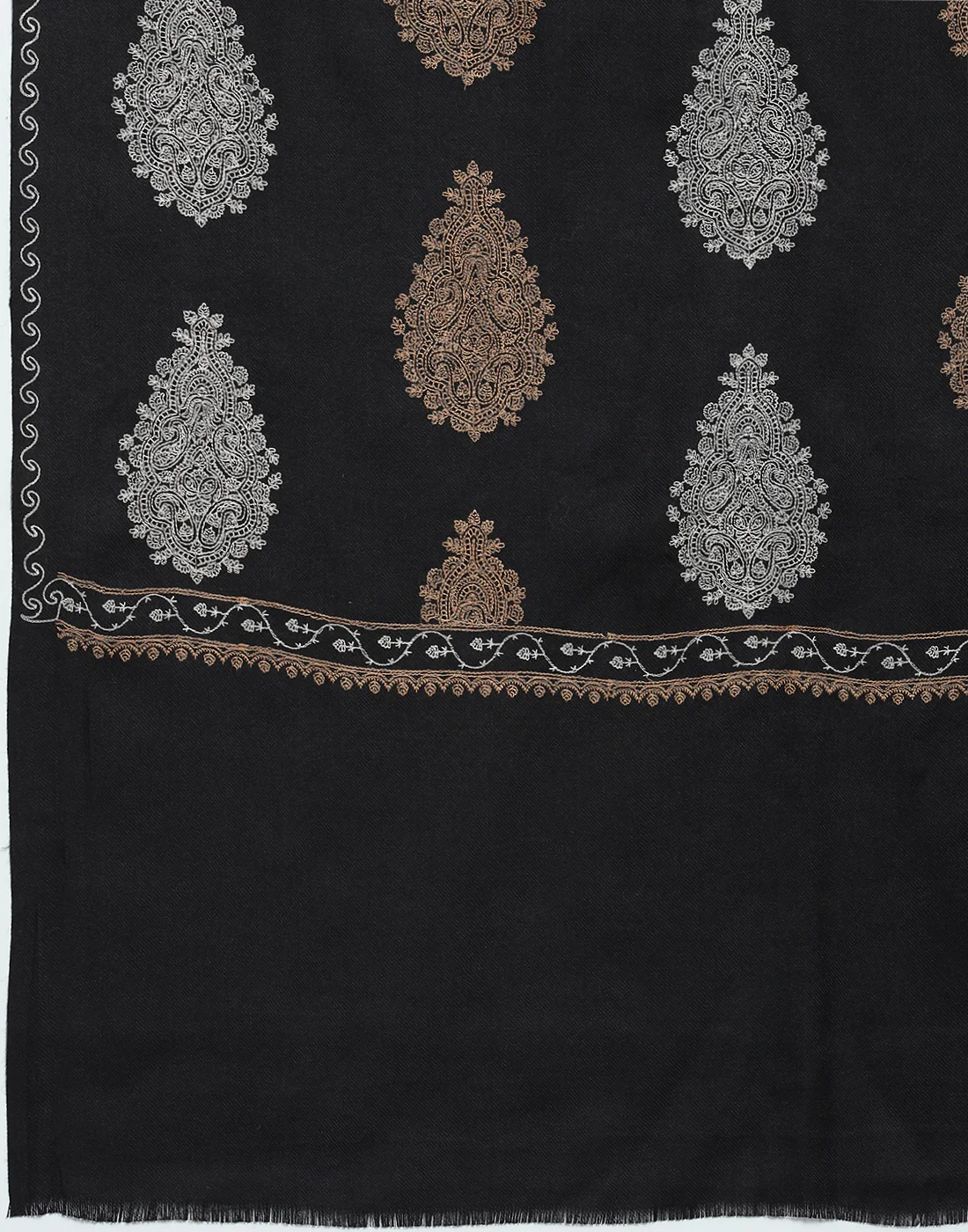 Women Black Self Design Shawl - Image 7