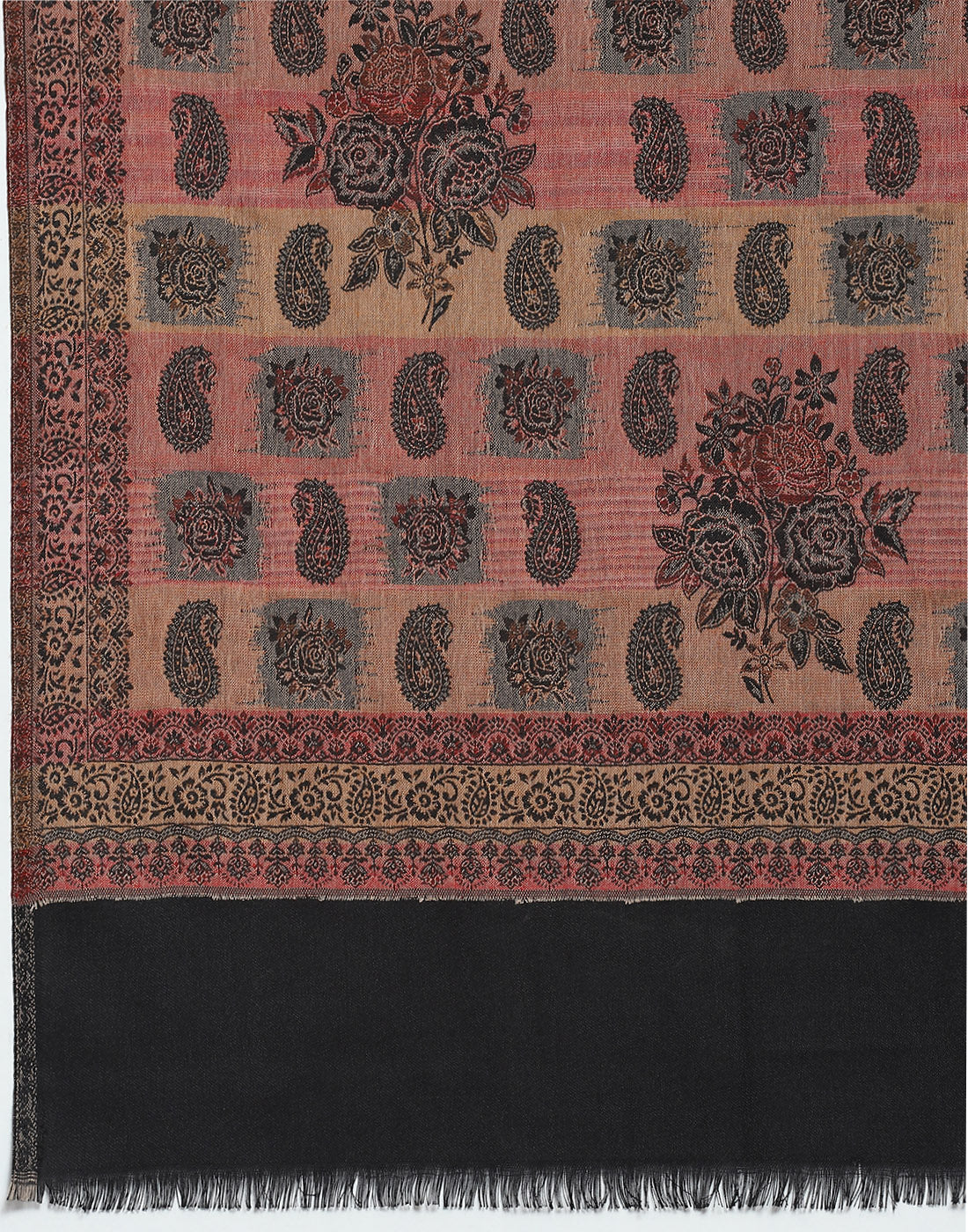 Women Black Self Design Shawl - Image 7
