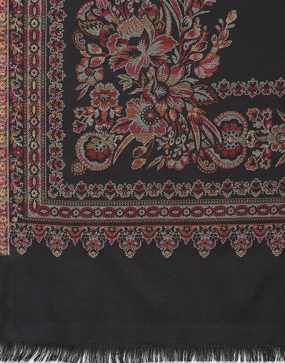 Women Black Self Design Shawl - Image 6