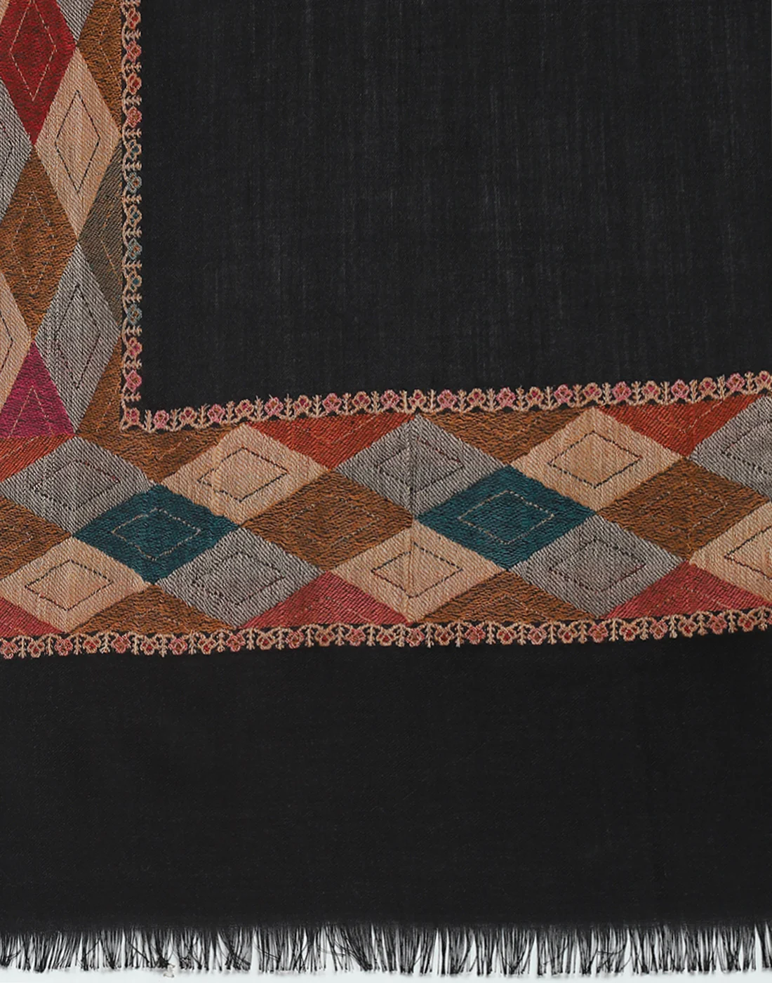 Women Black Self Design Shawl - Image 7