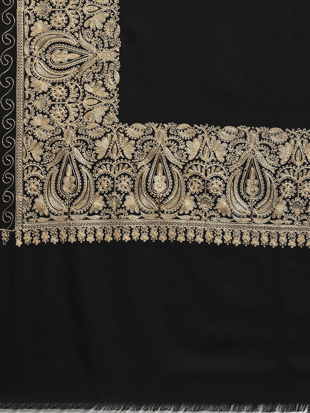 Women Black Self Design Shawl - Image 6