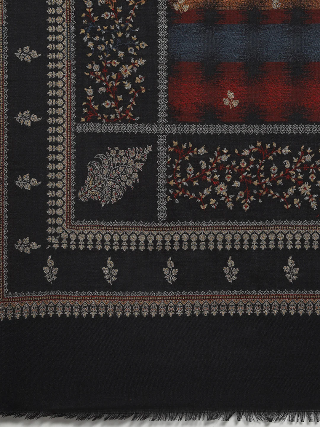 Women Black Self Design Shawl - Image 6