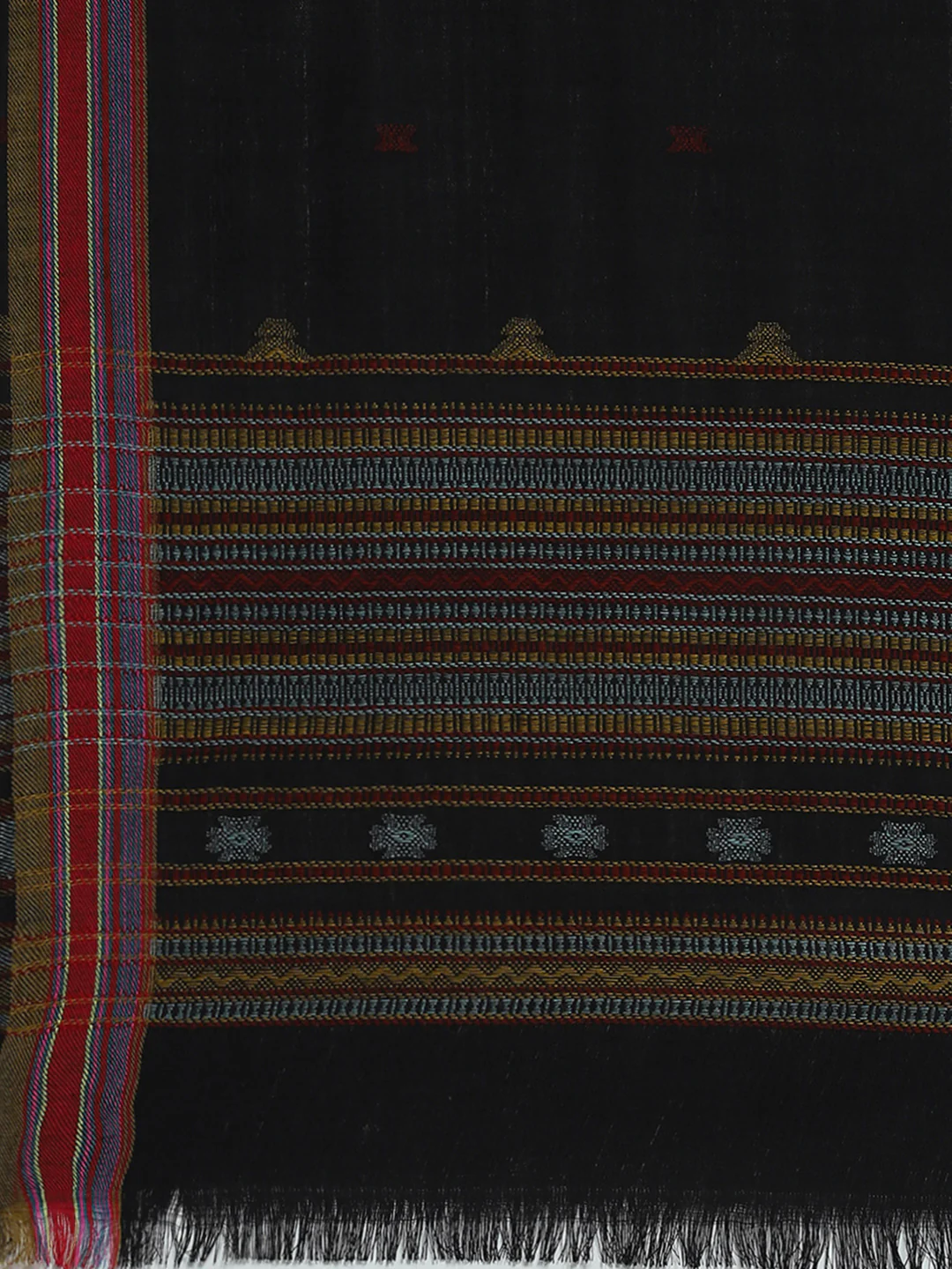 Women Black Self Design Shawl - Image 6