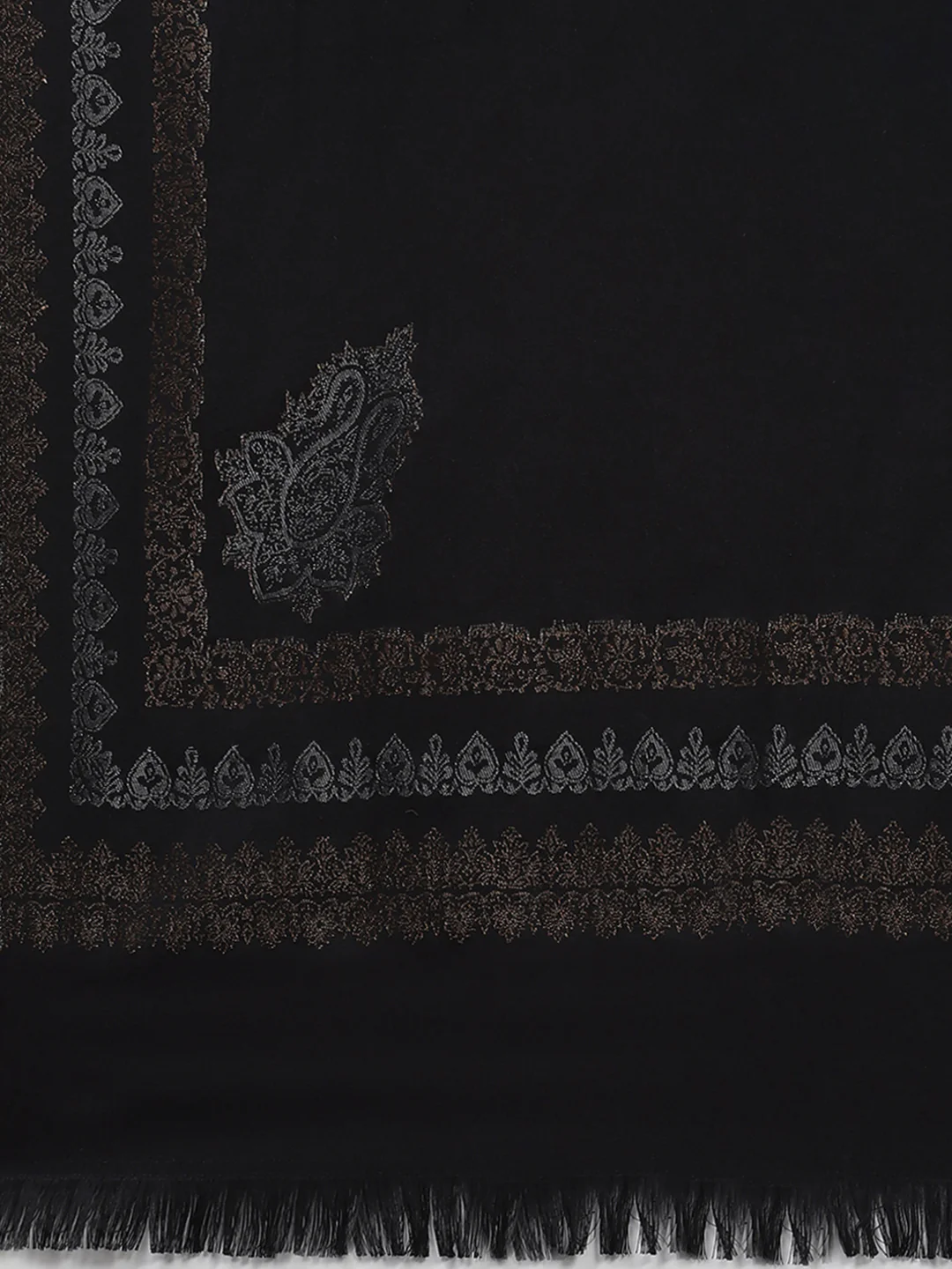 Women Black Self Design Shawl - Image 6