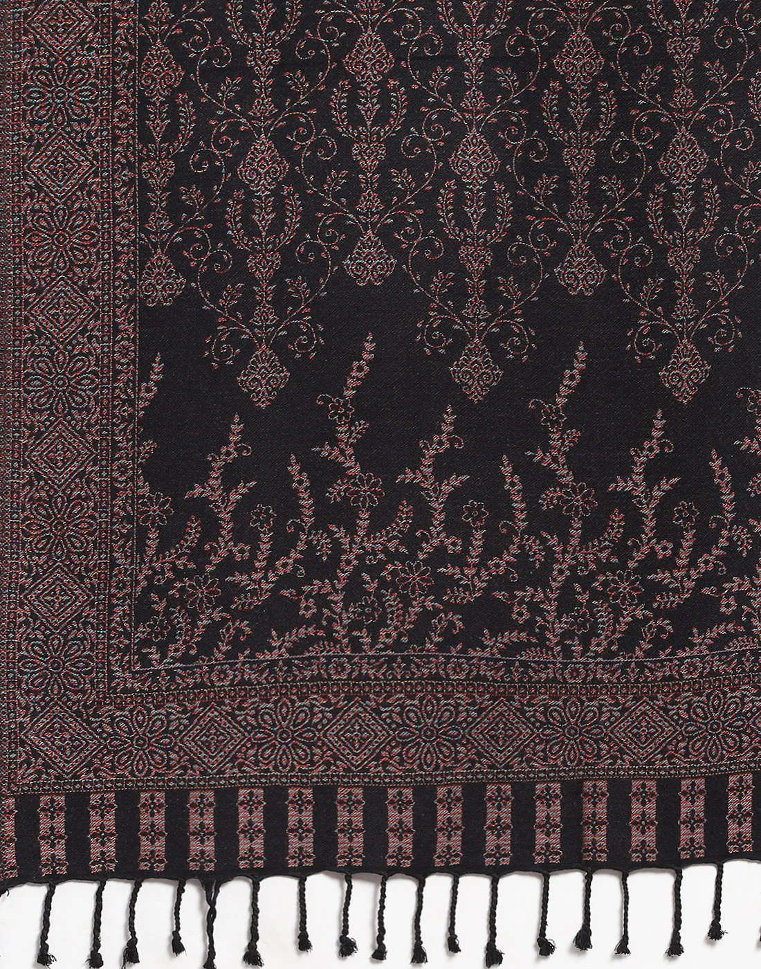 Women Black Self Design Stole - Image 6