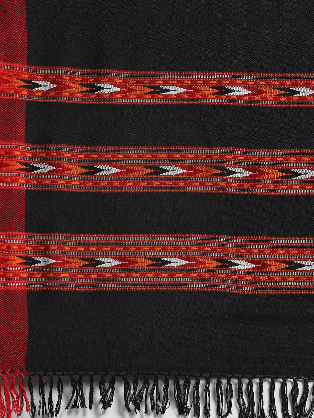 Women Black Self Design Stole - Image 7