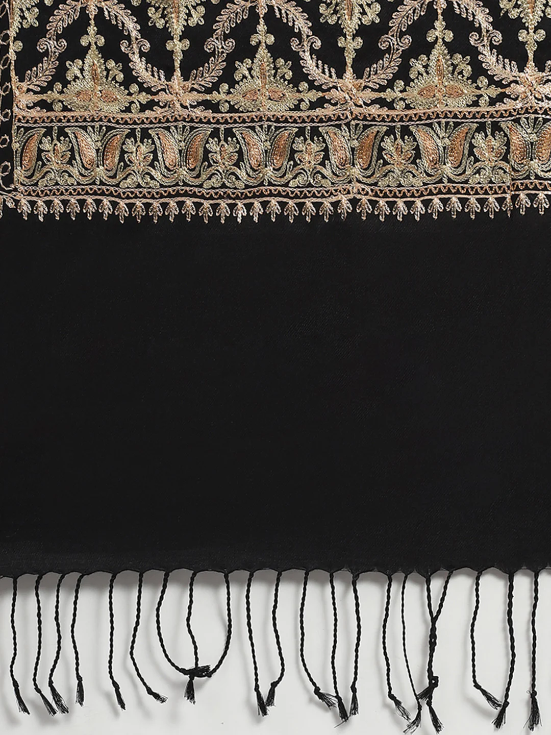 Women Black Self Design Stole - Image 7