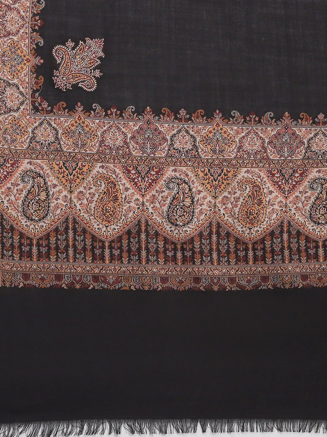Women Black Self Design Stole - Image 7