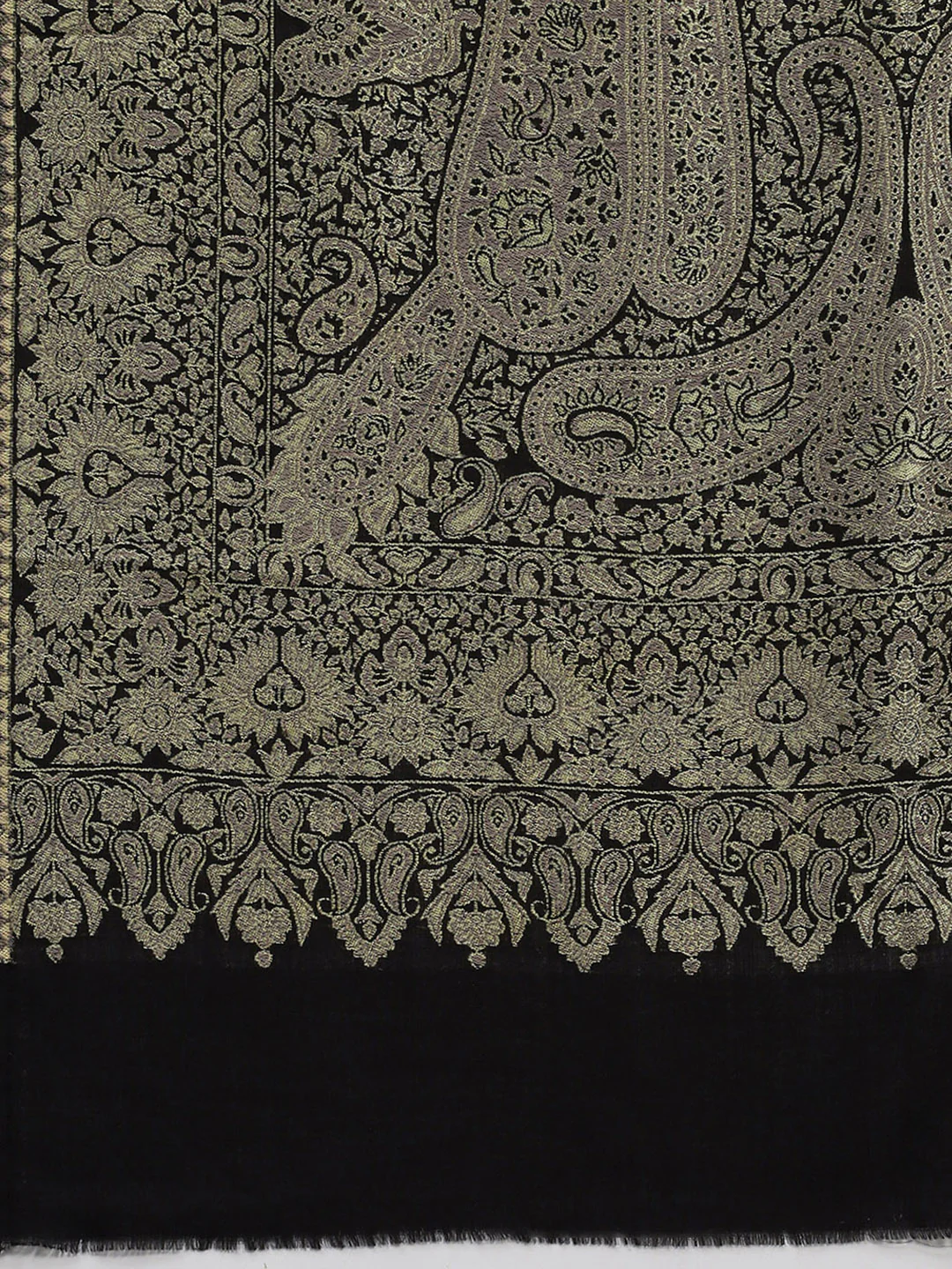 Women Black Self Design Stole - Image 7