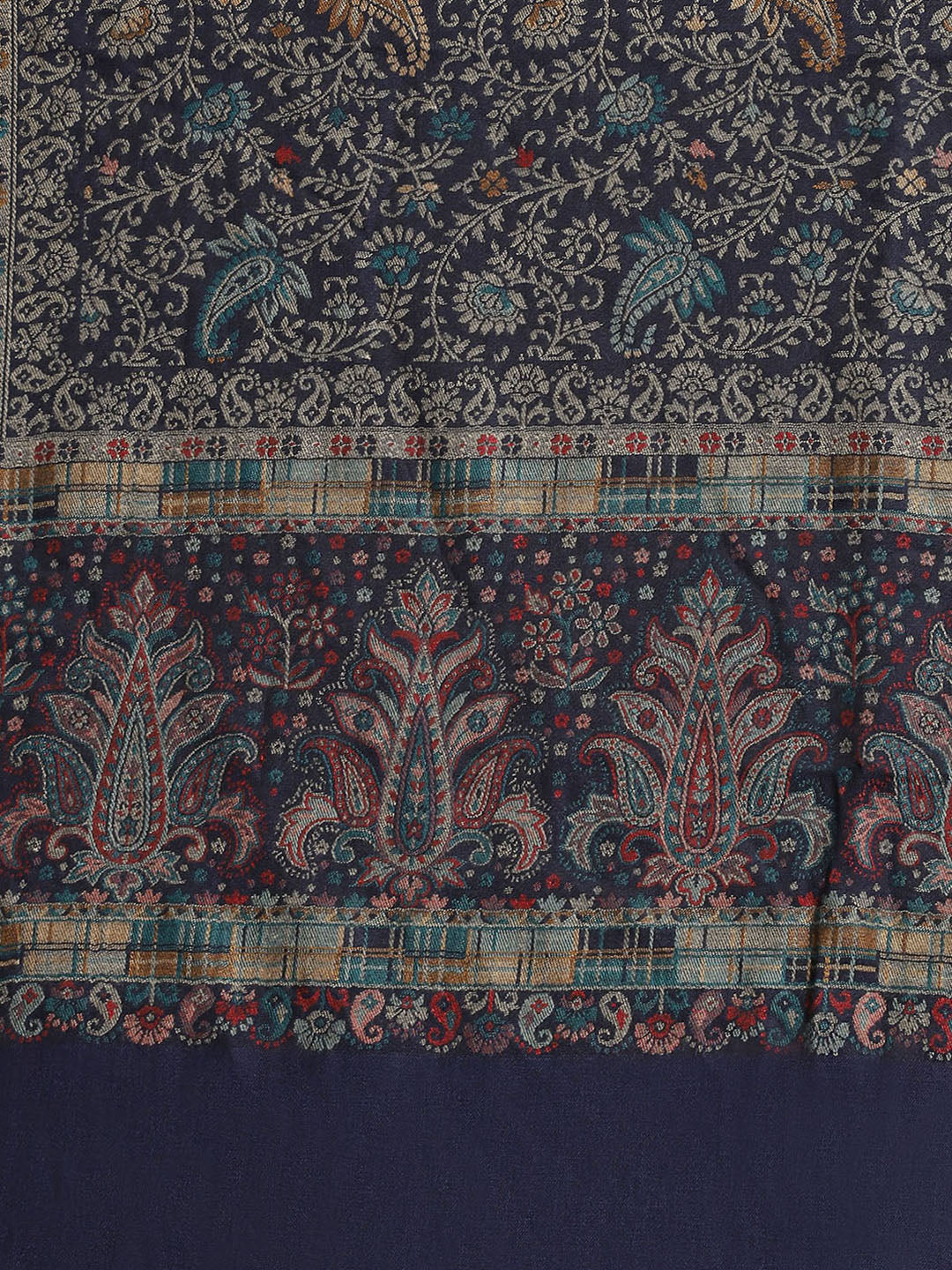 Women Black Self Design Stole - Image 7