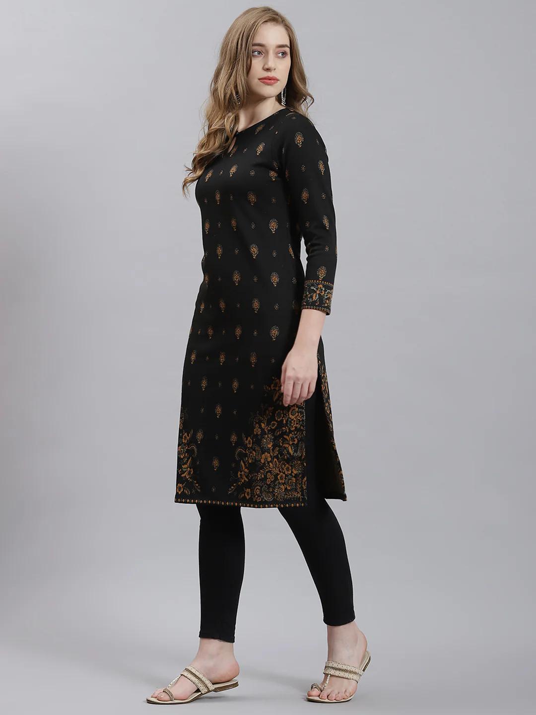 Women Black Self Kurti - Image 4