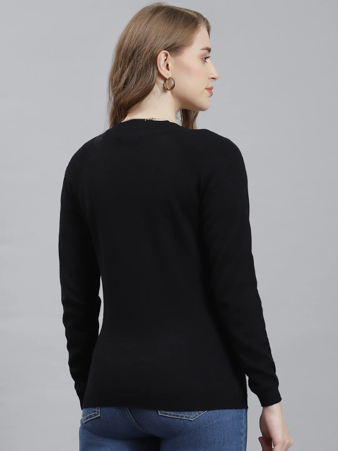 Women Black Solid Cardigan - Image 5