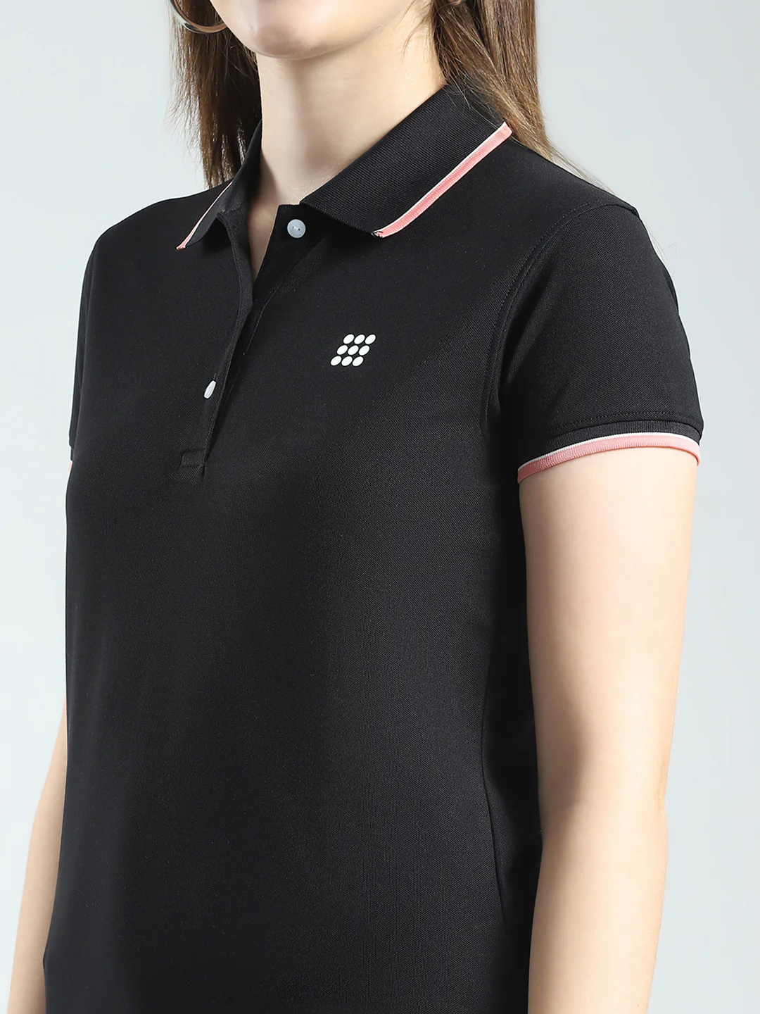 Rock.it Women Black Solid Collar Half Sleeve T-Shirt - Image 7