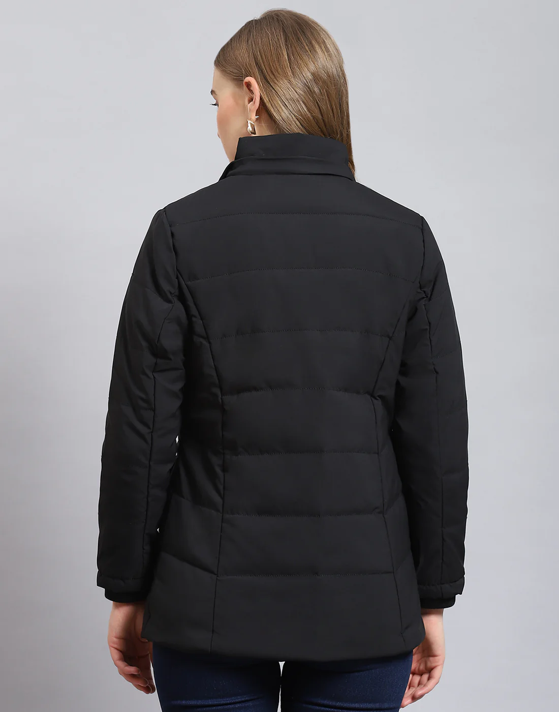 Women Black Solid Hooded Full Sleeve Jacket - Image 5