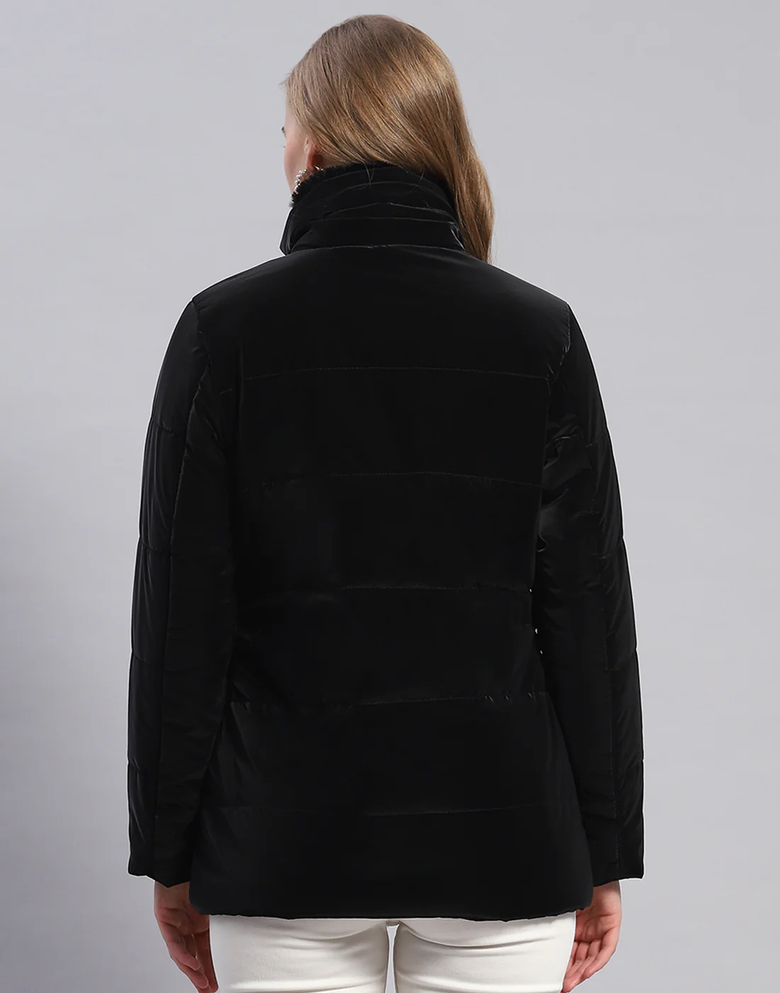 Women Black Solid Hooded Full Sleeve Jacket - Image 6