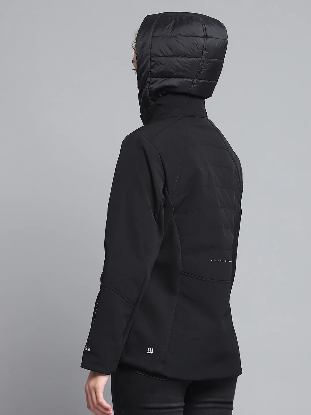 Rock.it Women Black Solid Detachable Hood Full Sleeve Jacket - Image 5