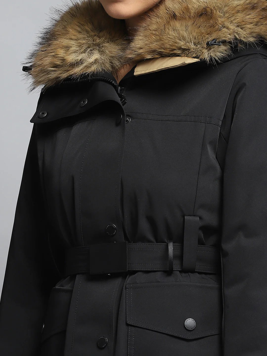 Women Black Solid Hooded Full Sleeve Jacket - Image 7