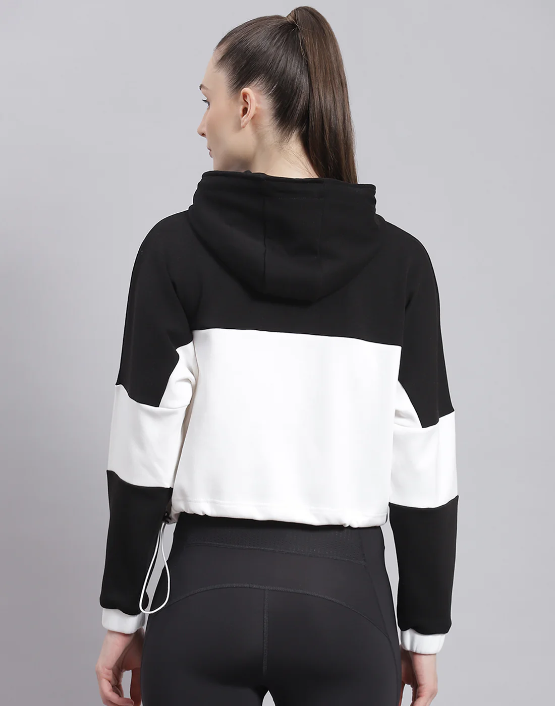 Rock.it Women Black Solid Hooded Full Sleeve Sweatshirt - Image 5