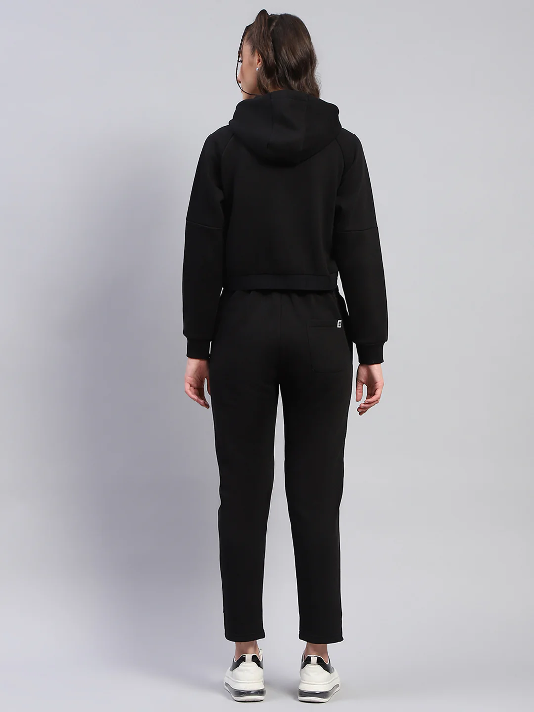Rock.it Women Black Solid Hooded Full Sleeve Tracksuit - Image 5