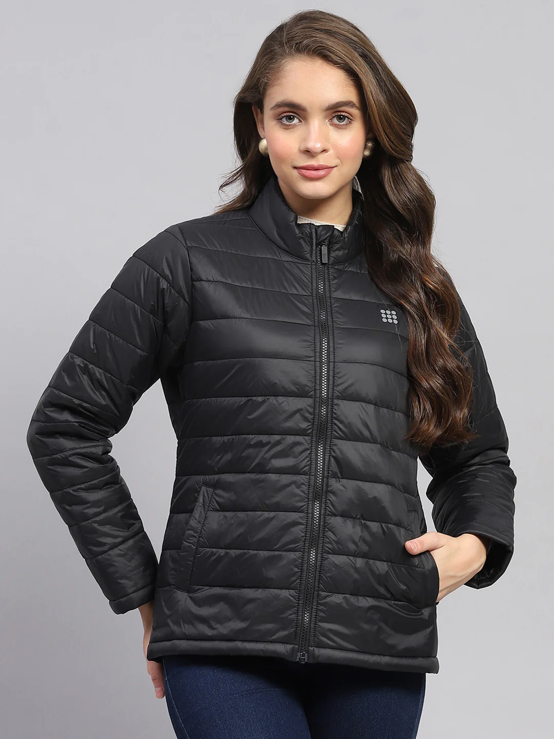 Rock.it Women Black Solid Mock Neck Full Sleeve Jacket - Image 2