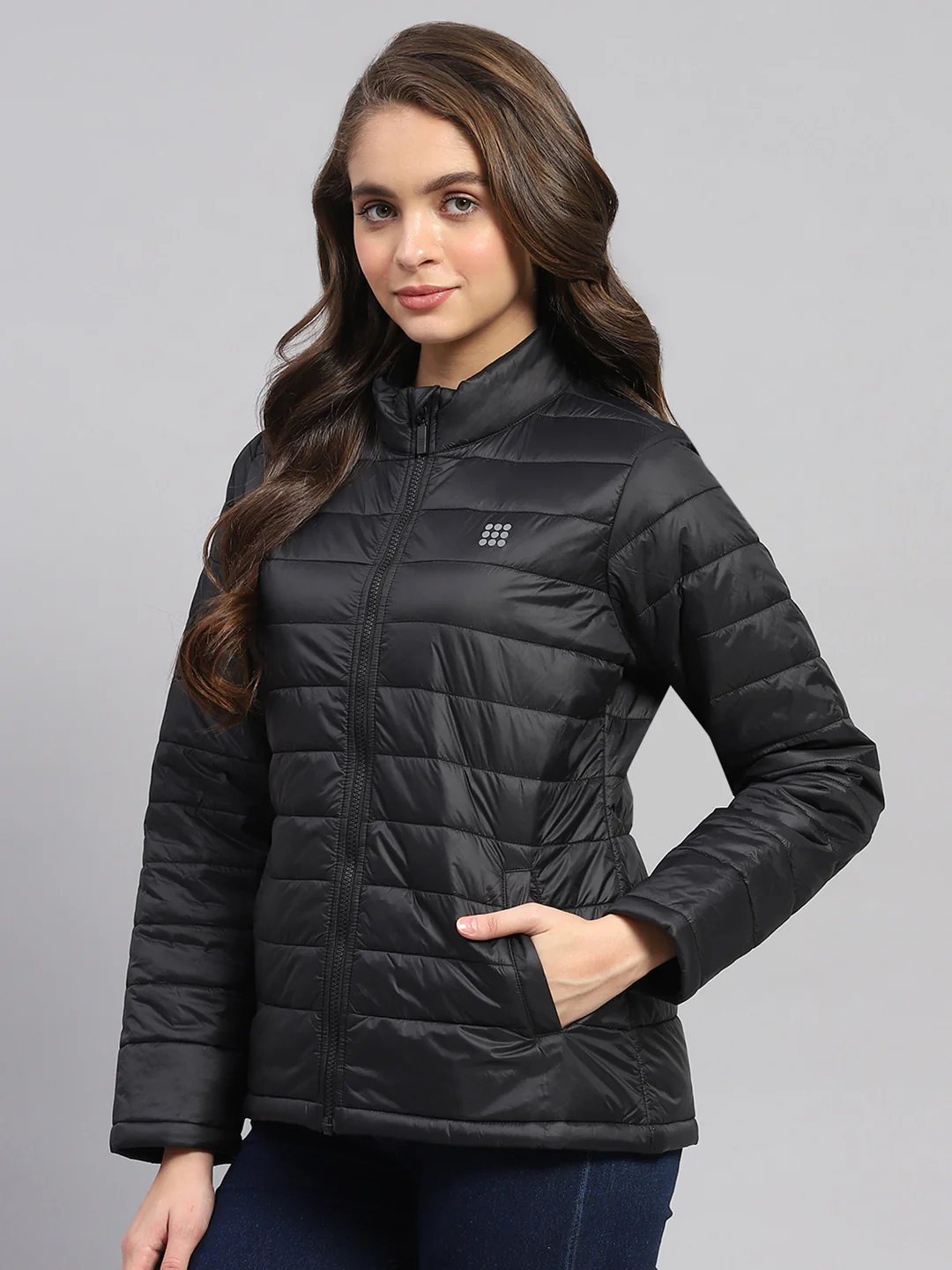 Rock.it Women Black Solid Mock Neck Full Sleeve Jacket - Image 3