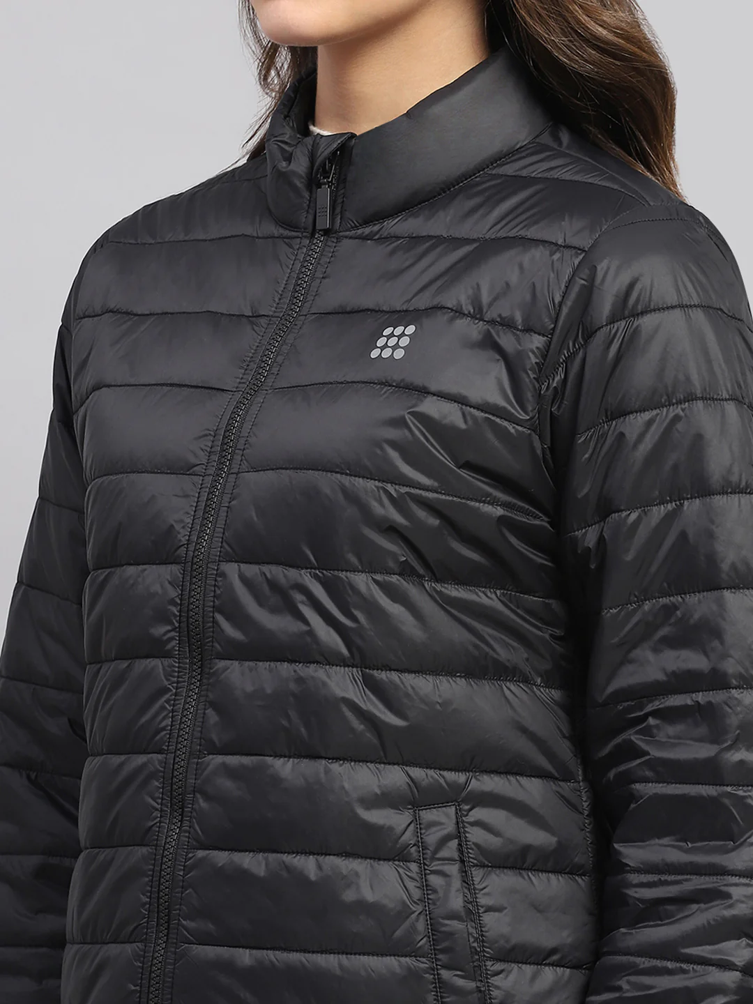 Rock.it Women Black Solid Mock Neck Full Sleeve Jacket - Image 6
