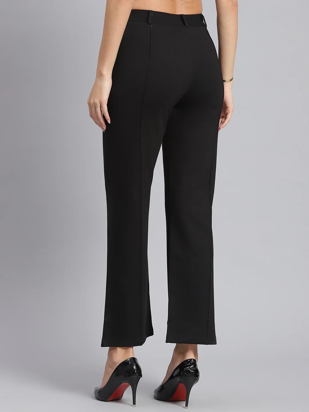 Women Black Solid Regular Fit Jegging - Image 5