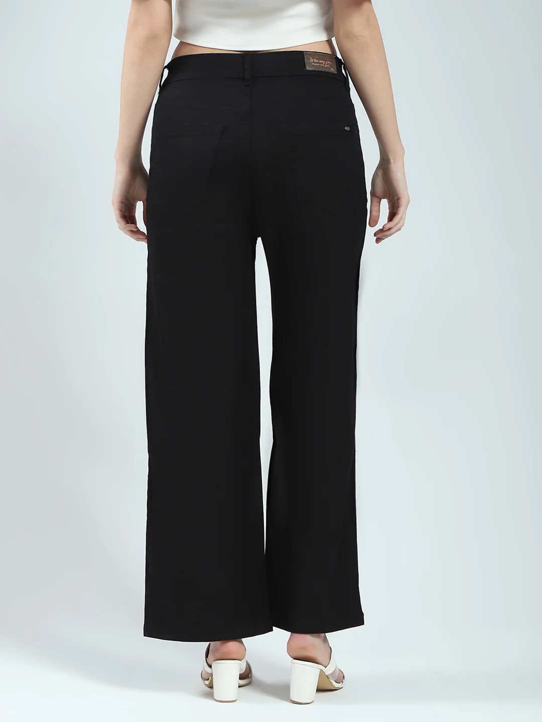 Women Black Solid Regular Fit Denim - Image 5