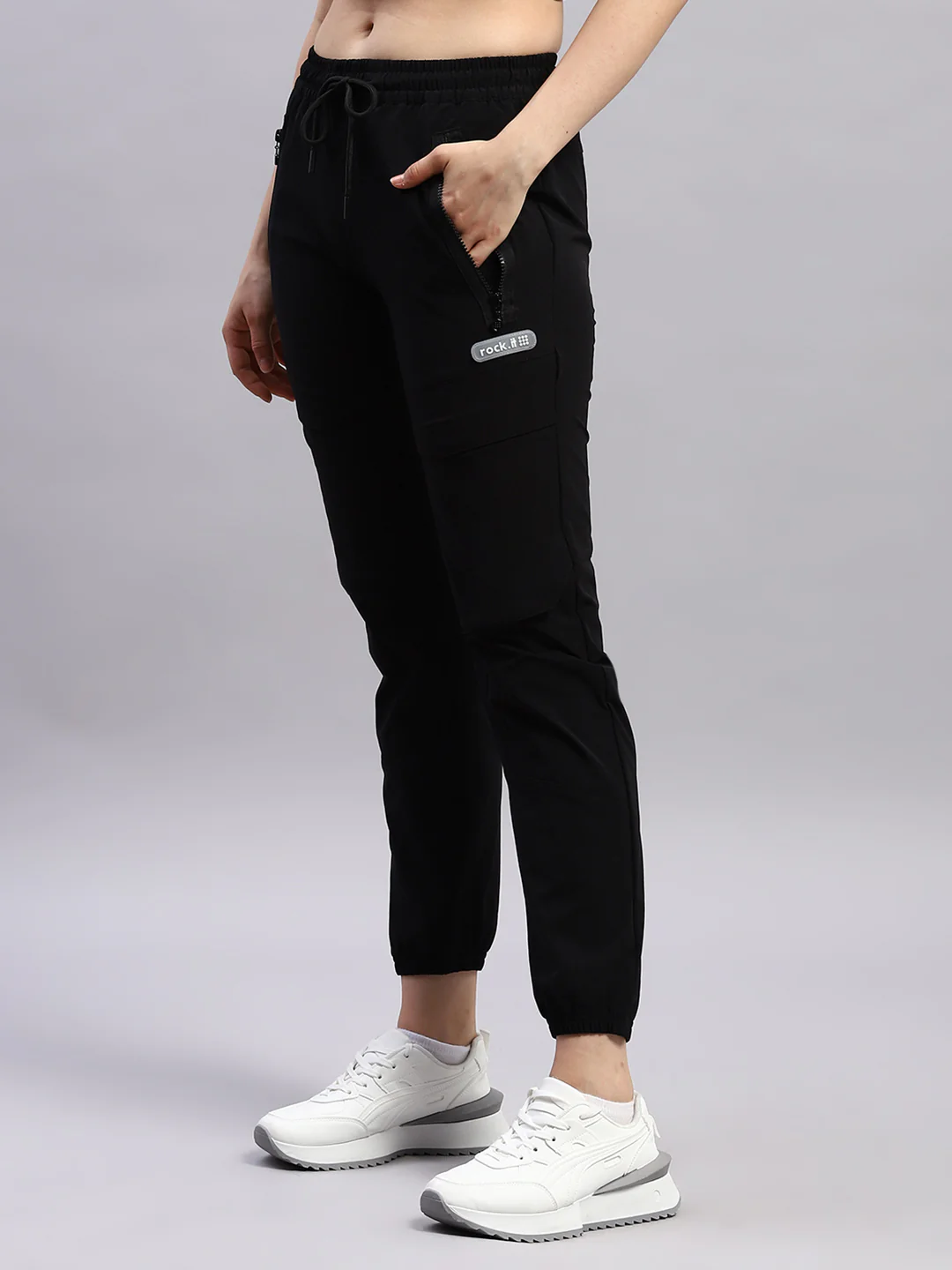 Rock.it Women Black Solid Regular Fit Jogger - Image 2