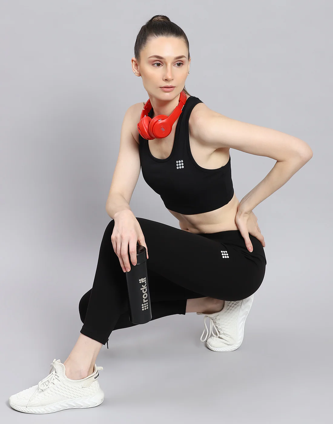 Rock.it Women Black Solid Regular Fit Legging - Image 2