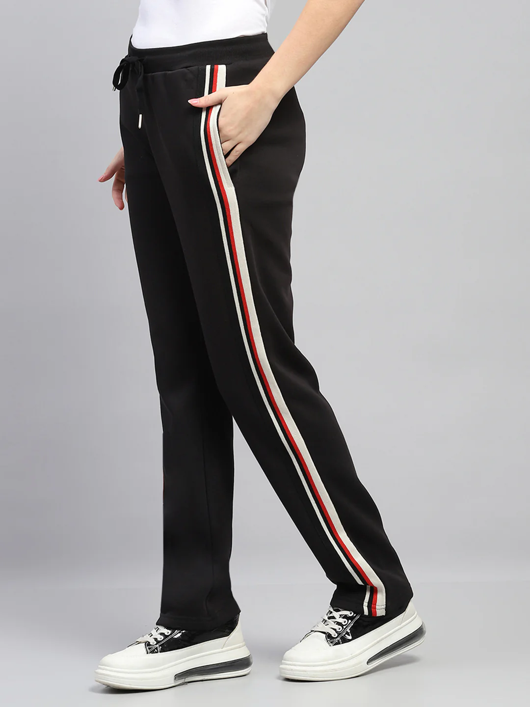 Women Black Solid Regular Fit Lower - Image 3