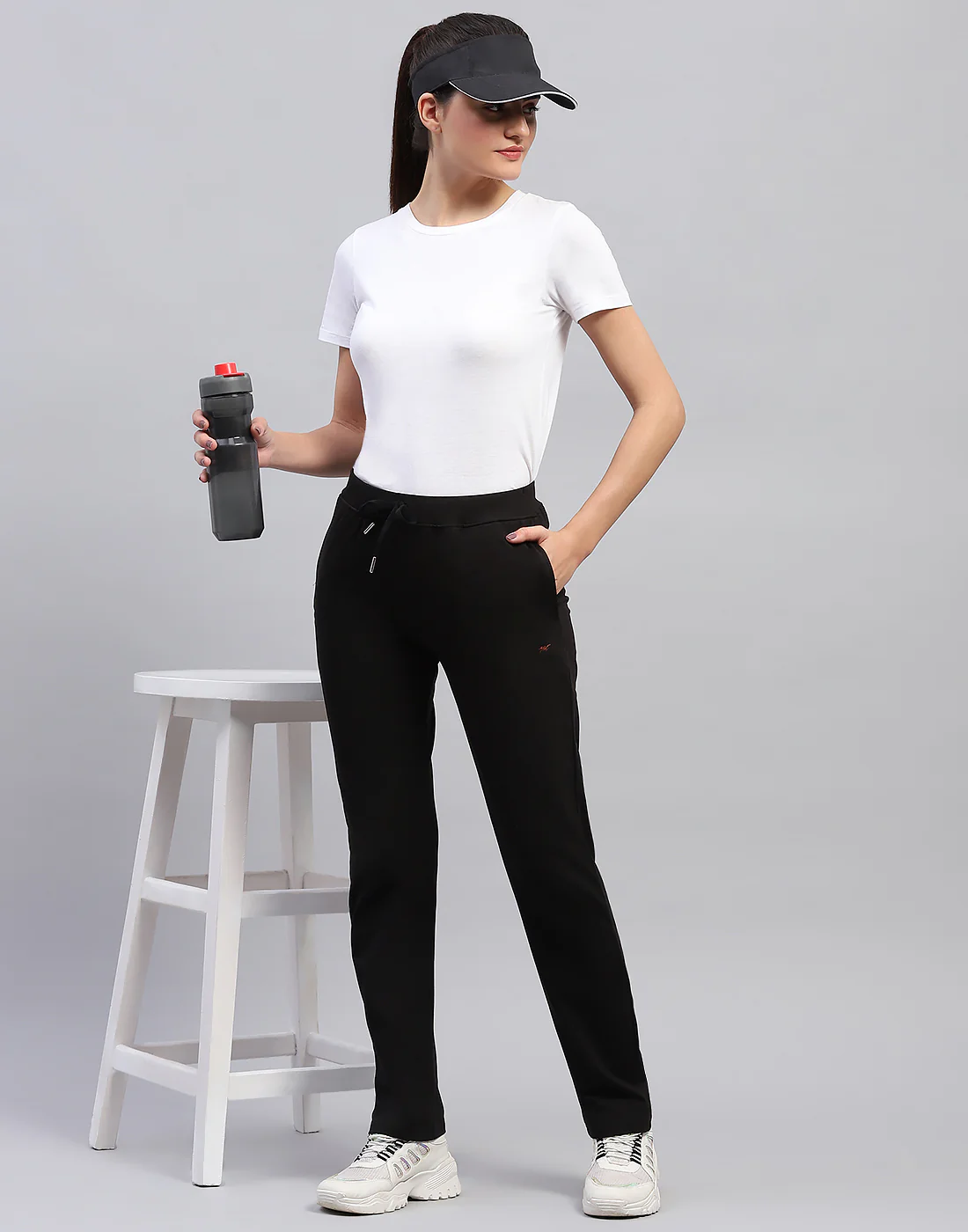 Women Black Solid Regular Fit Lower - Image 3
