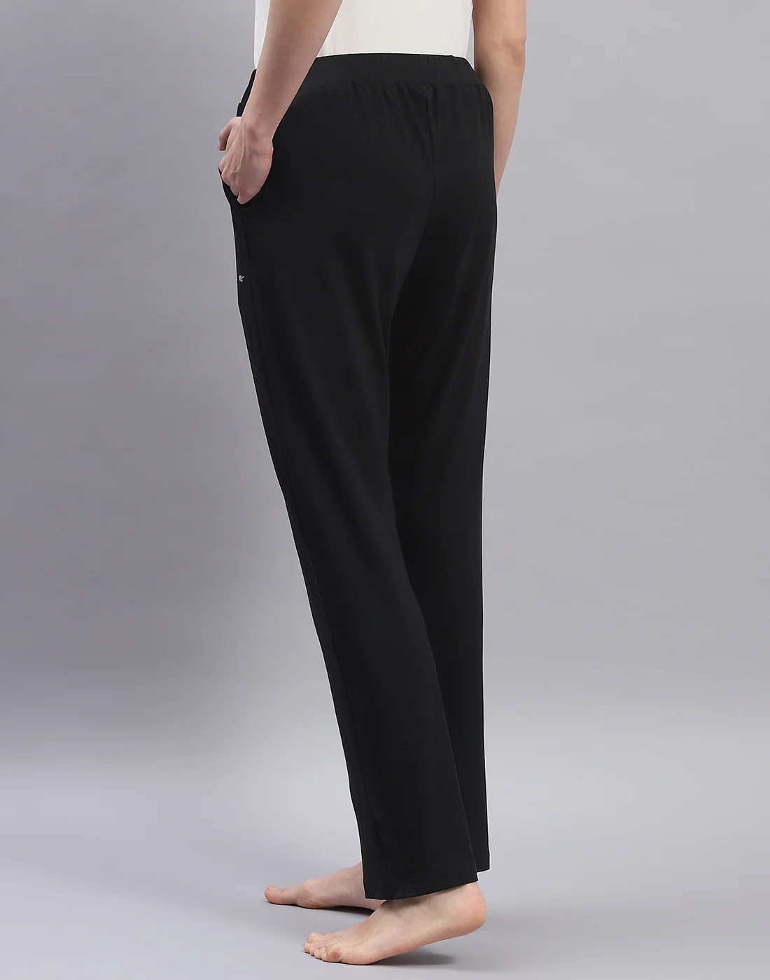 Women Black Solid Regular Fit Lower - Image 5