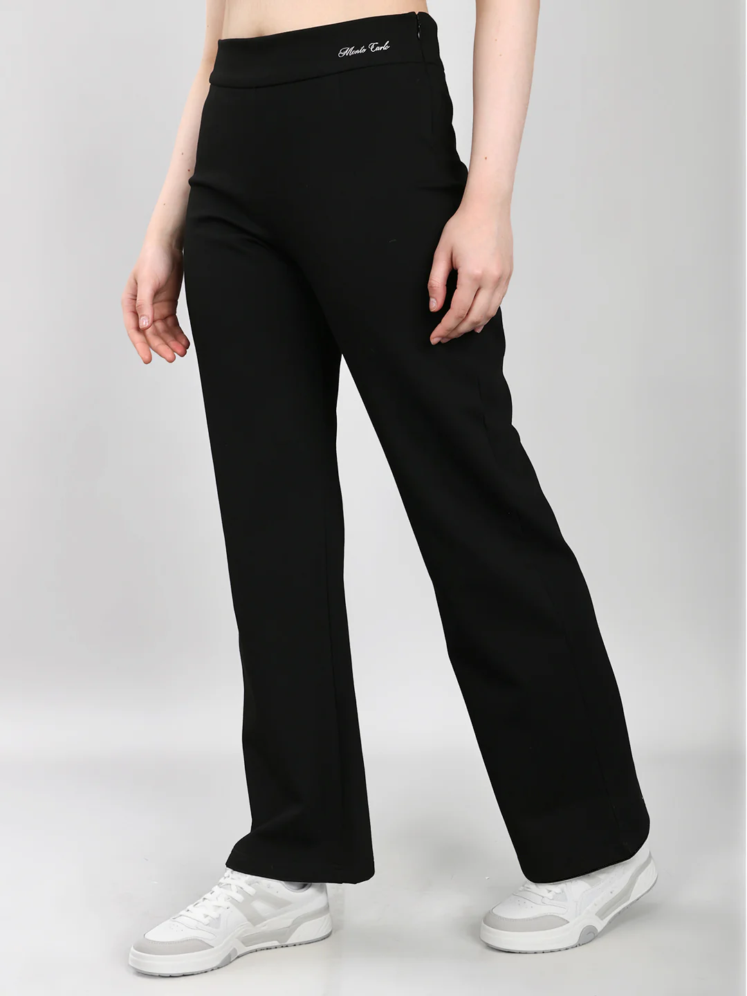 Women Black Solid Regular Fit Lower - Image 2