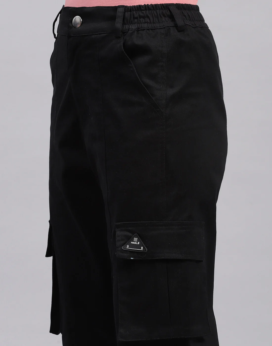 Rock.it Women Black Solid Regular Fit Trouser - Image 7