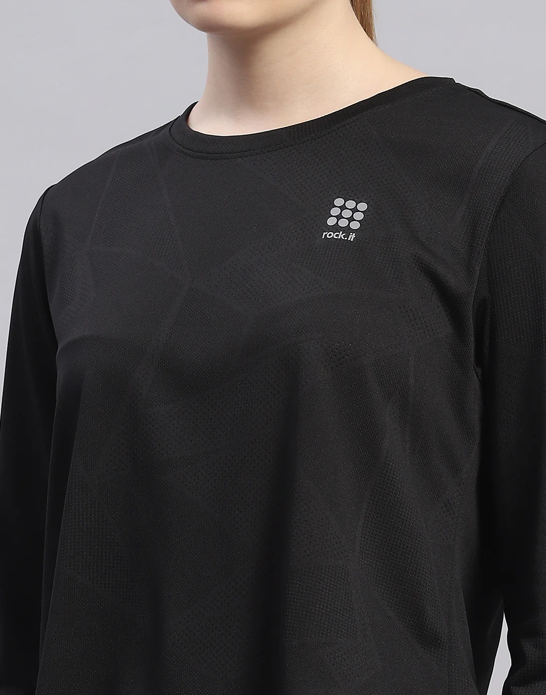 Rock.it Women Black Solid Round Neck Half Sleeve Top - Image 7