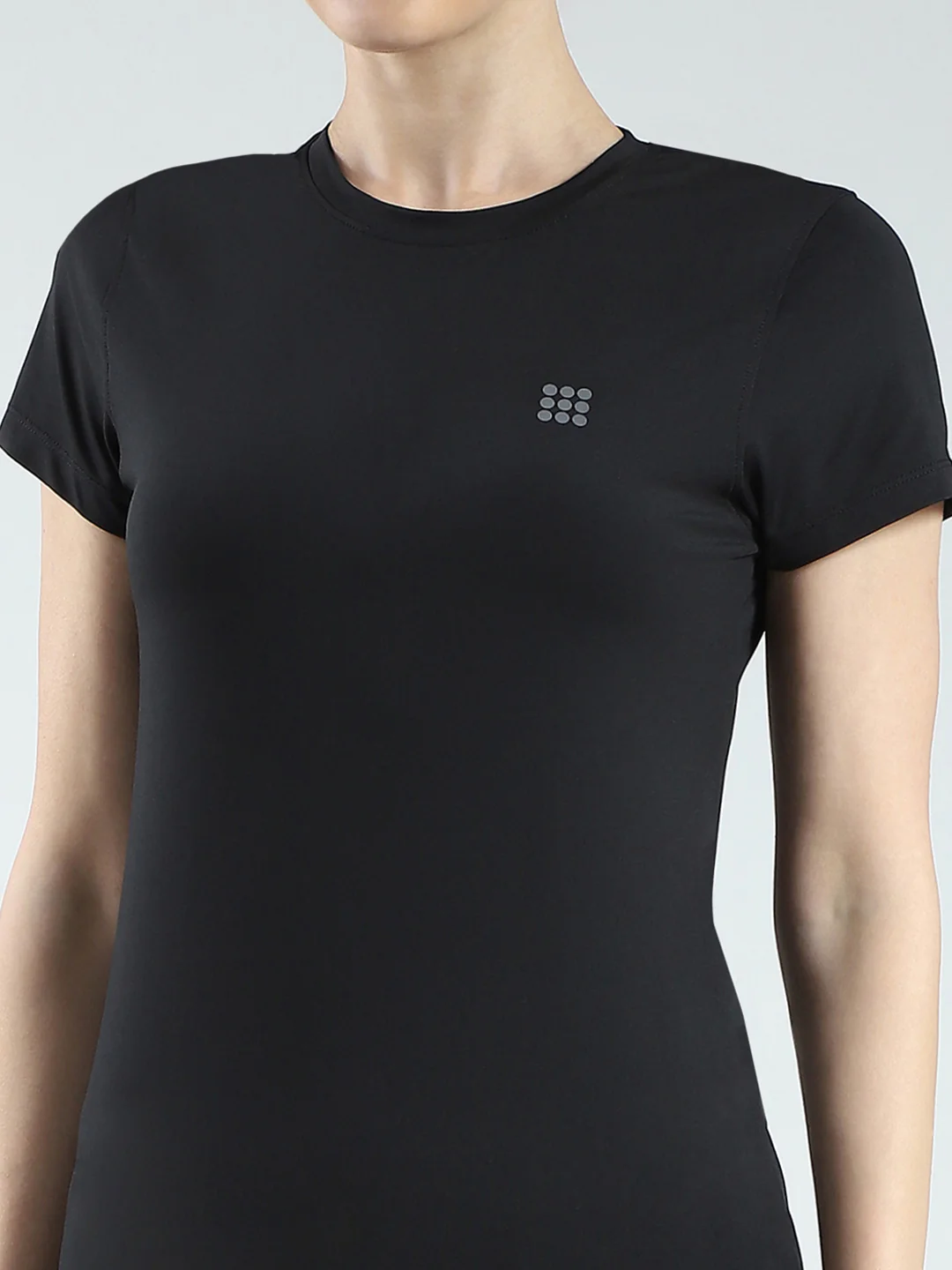 Rock.it Women Black Solid Round Neck Half Sleeve Top - Image 6