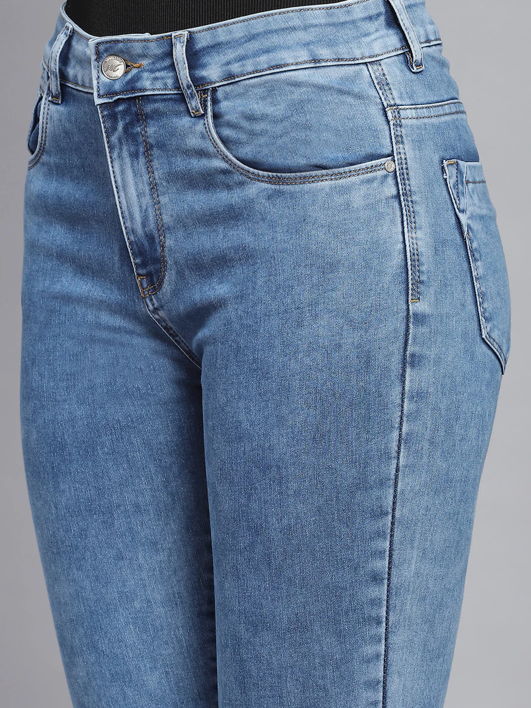 Women Blue Light Wash Regular Fit Denims - Image 6