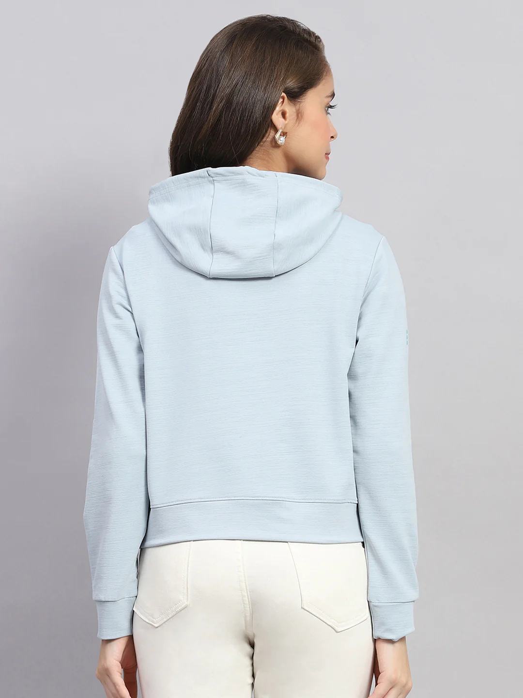 Rock.it Women Blue Printed Hooded Full Sleeve Sweatshirt - Image 5